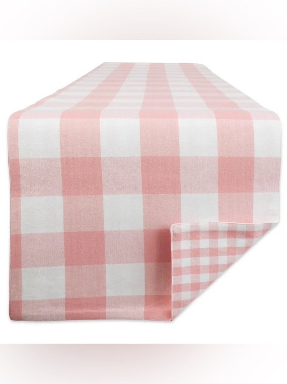 Pink and White Buffalo Check Table Runner - Home Dining